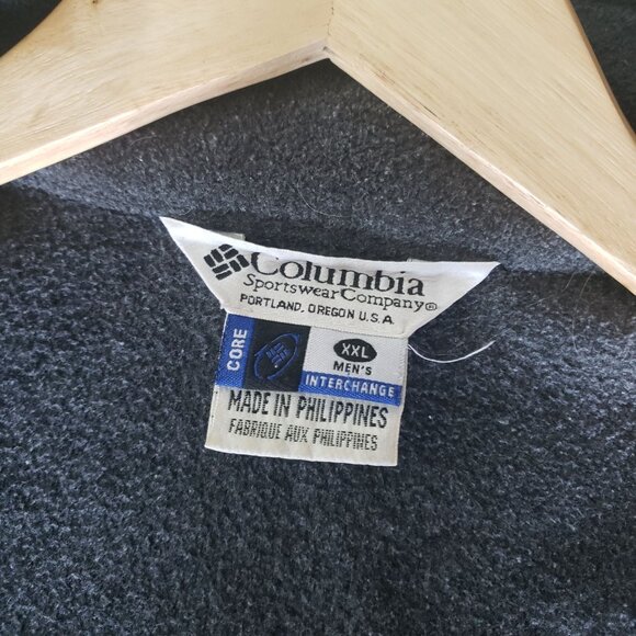 Vintage Columbia Mens XXL Core Interchange Black Full-Zip Fleece‎ Jacket Outdoor - Picture 4 of 6